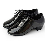 Non Customizable Men's Dance Shoes Modern/Ballroom Leatherette Low Heel Black