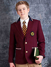 vin de uniformes scolaires costume rouge avec passepoils contrastés vin de uniformes scolaires costume rouge avec passepoils contrastés