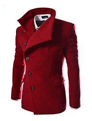 JOGAL Men's Casual/Formal Pure Long Sleeve Long Coat (Tweed)