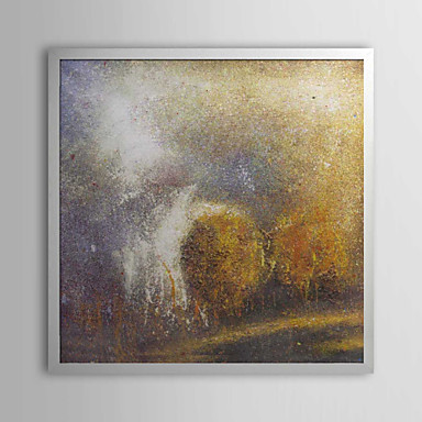 Abstract Yellow Red Blur Framed Oil Painting