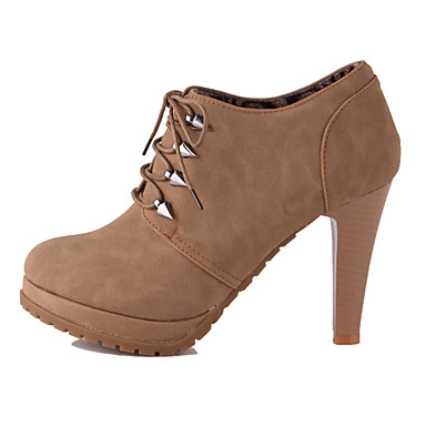 faux leather platform ankle boot with block heel