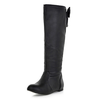 flat heel knee high boots