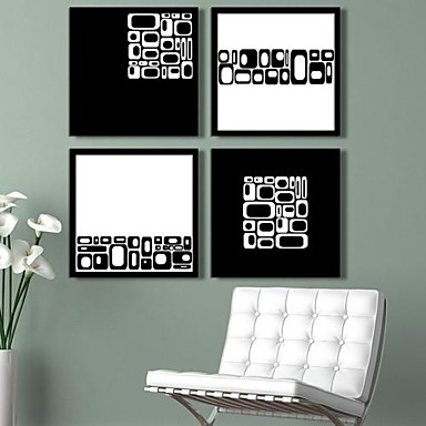 Art From The Square Abstract Framed Canvas Print Set of 4