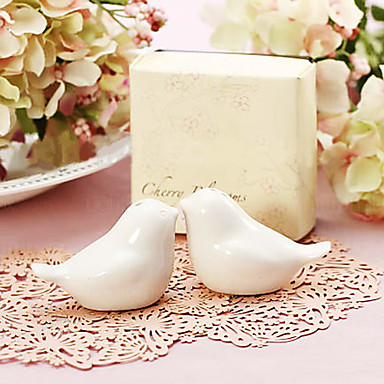 "Feathering the Nest" Birds Salt and Pepper Shakers in Cherry Blossom Gift Bo...