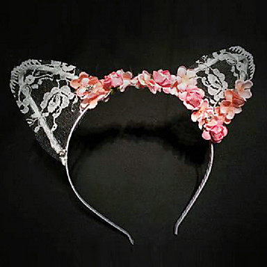 Cute Lace And Flower Cat Ear Special Occasion Stage Headband 1973914 