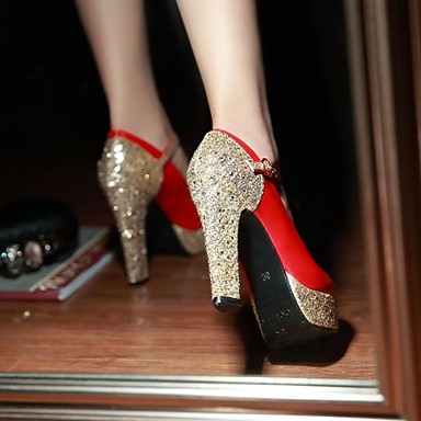 round toe chunky heel shoes