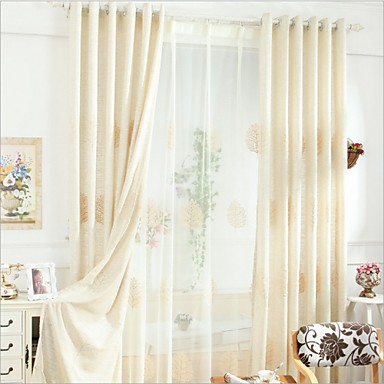 To paneler rustikk blomster / botanikk beige soverom lin/bomull ...